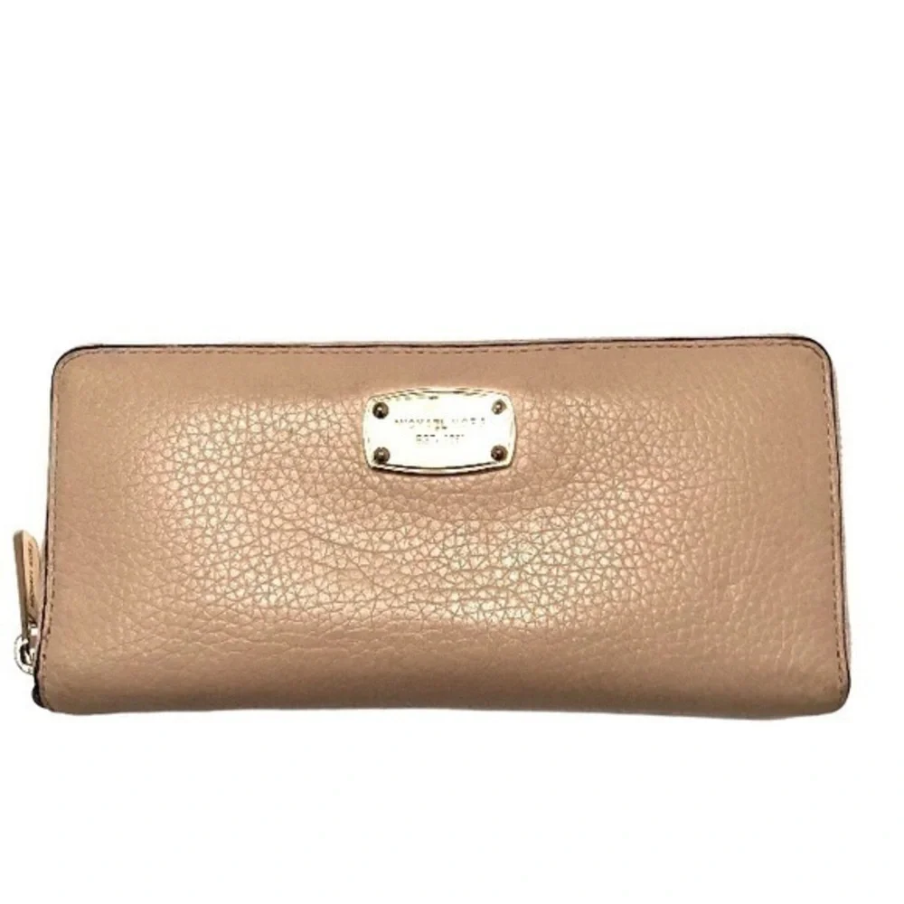 Michael kors leather wallet clutch light pink